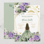 Invitation Moderne Rustique de Quinceanera (Devant / Derrière)