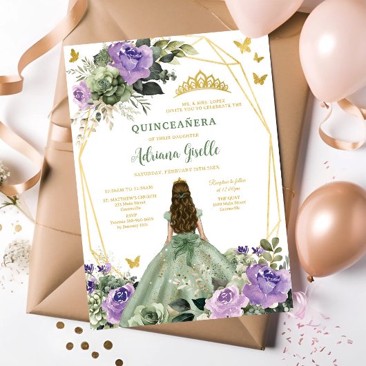 Invitation Moderne Rustique de Quinceanera