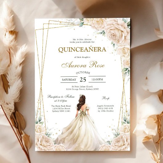 Invitation Moderne Rustique de Quinceanera