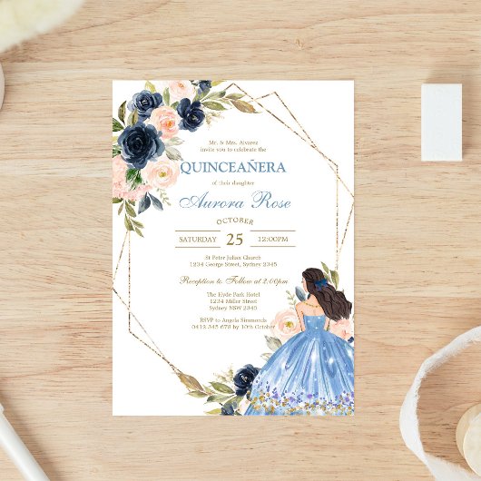 Invitation Moderne Rustique de Quinceañera
