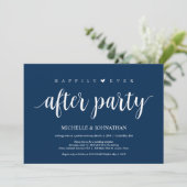Invitation Moderne Rustique, écriture Bleu Marine, Mariage en (Debout devant)