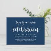 Invitation Moderne Rustique, Écriture Bleu Marine, Mariage en (Debout devant)