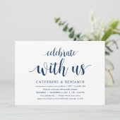 Invitation Moderne Rustique, Écriture Bleu Marine, Mariage en (Debout devant)