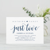 Invitation Moderne Rustique, Écriture Bleu Marine, Mariage en (Debout devant)