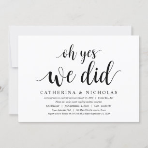 Invitation Moderne Rustique, Écriture Noire, Mariage en Intim