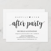 Invitation Moderne Rustique, Écriture noire, Mariage Intime (Devant / Derrière)