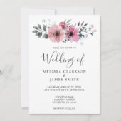 Invitation Moderne rustique élégant fleurs d'aquarelle Mariag (Devant)