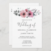Invitation Moderne rustique élégant fleurs d'aquarelle Mariag (Devant / Derrière)