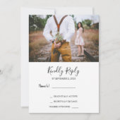 Invitation Moderne rustique élégant photo mariage RSVP (Devant)