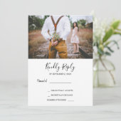 Invitation Moderne rustique élégant photo mariage RSVP (Debout devant)