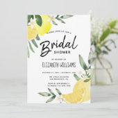 Invitation Moderne Rustique Fête des mariées de citron d'été (Debout devant)