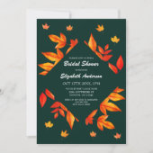 Invitation Moderne Rustique Feuilles d'automne Fête des marié (Devant)