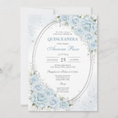 Invitation Moderne Rustique Florale pour Quinceane (Devant)