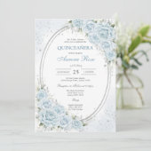 Invitation Moderne Rustique Florale pour Quinceane (Debout devant)
