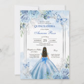 Invitation moderne rustique florale pour Quinceane (Devant)
