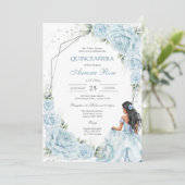 Invitation Moderne Rustique Florale pour Quinceane (Debout devant)