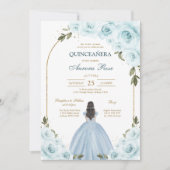 Invitation moderne rustique florale pour Quinceane (Devant)