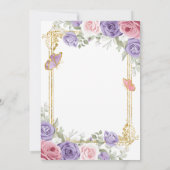 Invitation Moderne Rustique Florale pour Quinceane (Dos)