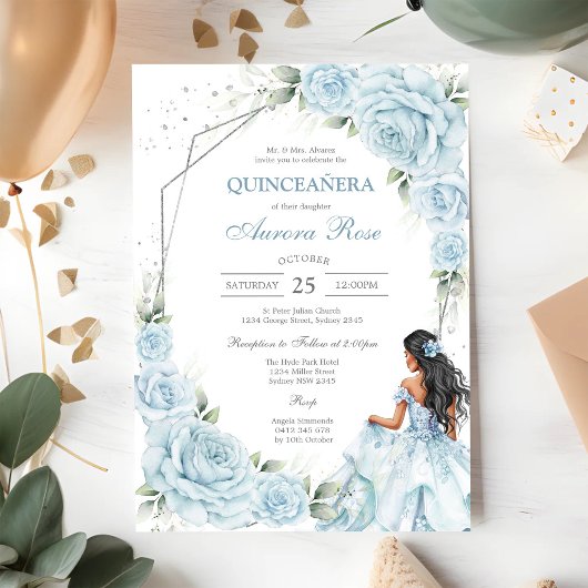 Invitation Moderne Rustique Florale pour Quinceane