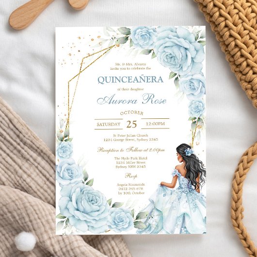 Invitation Moderne Rustique Florale pour Quinceane