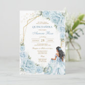 Invitation Moderne Rustique Florale pour Quinceane (Debout devant)