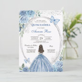 Invitation Moderne Rustique Florale pour Quinceane (Debout devant)