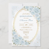 Invitation moderne rustique florale pour Quinceane (Devant)