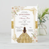Invitation Moderne Rustique Florale pour Quinceane (Debout devant)
