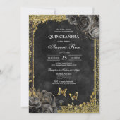 Invitation moderne rustique florale pour Quinceane (Devant)