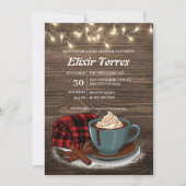 Invitation Moderne Rustique Hot Cocoa Baby shower cosy (Devant)