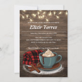 Invitation Moderne Rustique Hot Cocoa Baby shower cosy (Devant)