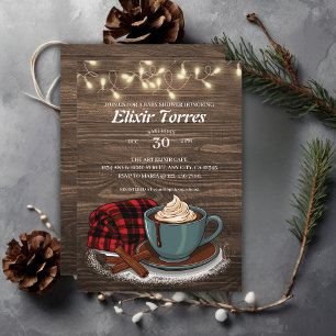 Invitation Moderne Rustique Hot Cocoa Baby shower cosy