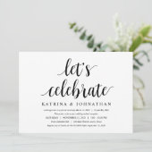 Invitation Moderne Rustique Joli Script Noir, Mariage Elopeme (Debout devant)