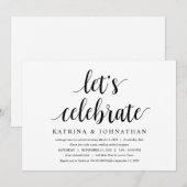 Invitation Moderne Rustique Joli Script Noir, Mariage Elopeme (Devant / Derrière)