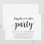 Invitation Moderne Rustique Joli Script Noir, Mariage en Elop (Devant / Derrière)