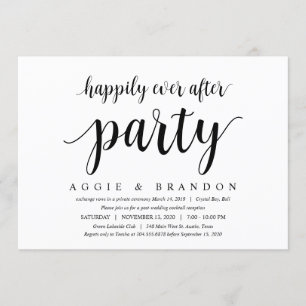 Invitation Moderne Rustique Joli Script Noir, Mariage en Elop
