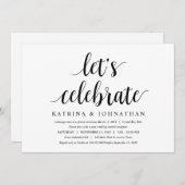 Invitation Moderne Rustique Joli Script Noir, Mariage Fuite (Devant / Derrière)