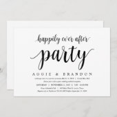 Invitation Moderne Rustique Joli Script Noir, Mariage Fuite (Devant / Derrière)