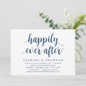 Invitation Moderne Rustique Mignon Bleu Marine, Mariage Fugit (Debout devant)