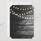 Invitation Moderne Rustique Noir Bois Lumière Arc Mariage (Dos)