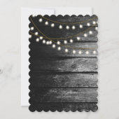 Invitation Moderne Rustique Noir Bois Lumière Arc Mariage (Dos)