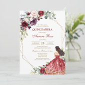 Invitation moderne rustique pour Quinceanera (Debout devant)