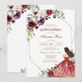 Invitation moderne rustique pour Quinceanera (Devant / Derrière)