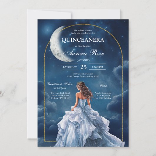 Invitation moderne rustique pour Quinceanera (Devant)