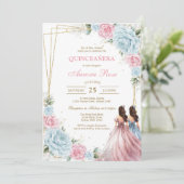 Invitation moderne rustique pour Quinceanera (Debout devant)