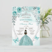 Invitation moderne rustique pour Quinceanera (Debout devant)