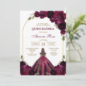 Invitation moderne rustique pour Quinceanera (Debout devant)