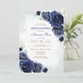Invitation moderne rustique pour Quinceanera (Debout devant)