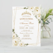 Invitation moderne rustique pour Quinceanera (Debout devant)