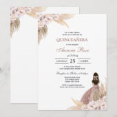 Invitation moderne rustique pour Quinceanera (Devant / Derrière)